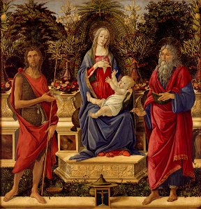 Sandro Botticelli - Madonna with Saints - Google Art Project. Free illustration for personal and commercial use.