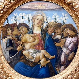 1477 Botticelli Maria mit dem Kind und singenden Engeln Gemäldegalerie Kat.Nr. 102A anagoria