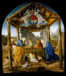Botticelli Nativity. Free illustration for personal and commercial use.