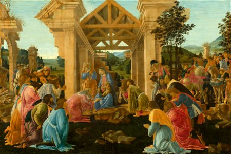 Sandro Botticelli - The Adoration of the Magi - Google Art Project. Free illustration for personal and commercial use.