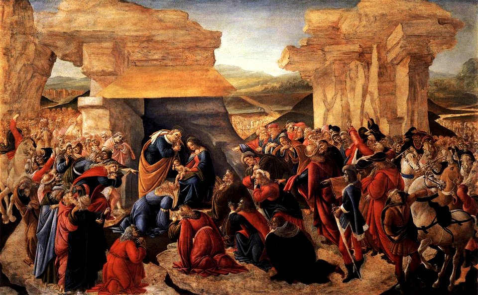 Botticelli, adorazione dei magi uffizi 1490--1500