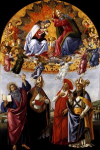 Botticelli, incoronazione della vergine. Free illustration for personal and commercial use.