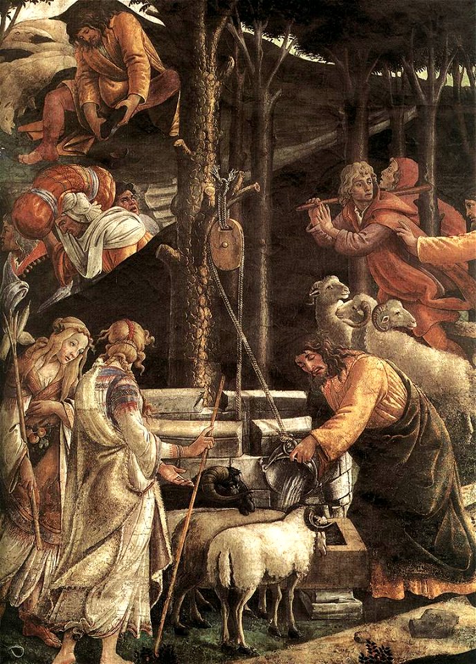 Botticelli, Scenes from the Life of Moses detail 1