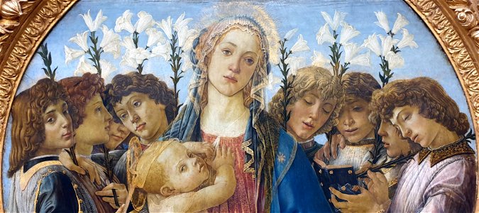 1477 Botticelli Maria mit dem Kind und singenden Engeln Gemäldegalerie Kat.Nr. 102A anagoria - crop. Free illustration for personal and commercial use.