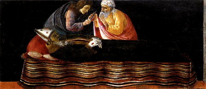 Botticelli, pala di san barnaba, predella 01. Free illustration for personal and commercial use.