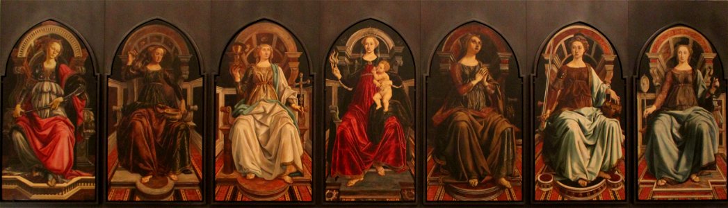 Botticelli+P.Pollaiolo - theological and cardinal virtues - Uffizi