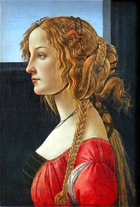 Portrait d'une jeune femme de profil (Gemäldegalerie, Berlin) (11327347384). Free illustration for personal and commercial use.
