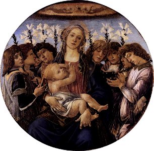 Sandro Botticelli - Madonna and Child with Eight Angels - WGA02712. Free illustration for personal and commercial use.