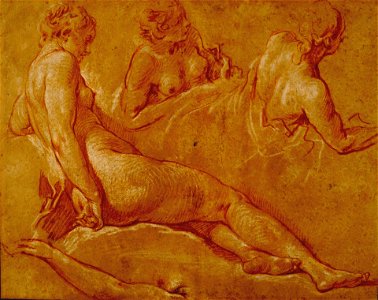 Boucher - Etudes de nymphes pour Mercure confiant Bacchus aux nymphes de Nysa, Inv. 1952-1-29
