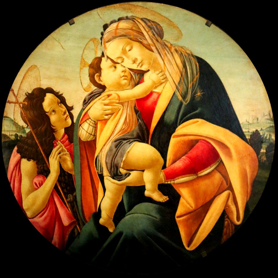 Botticelli-vierge et Enfant avec le petit saint Jean