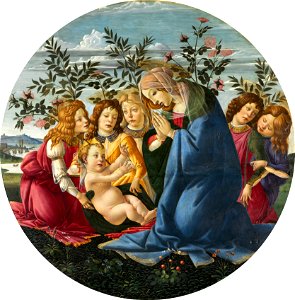 Botticelli - Madonna Adoring the Child with Five Angels - Baltimore Museum of Art 2. Free illustration for personal and commercial use.