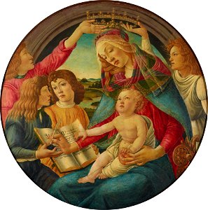Botticelli (after) - Madonna of the Magnificat (Morgan Library & Museum). Free illustration for personal and commercial use.