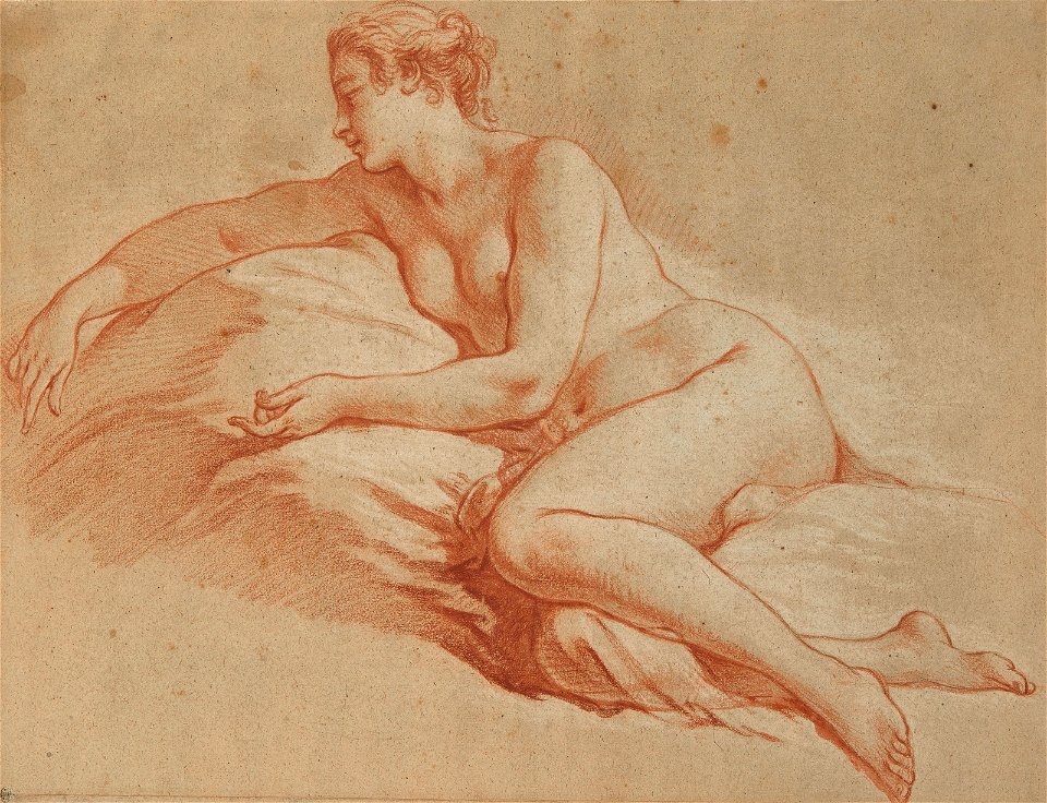 Boucher - Femme nue allongée, tournée vers la gauche