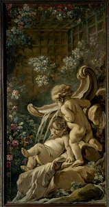 Boucher - Fontaine avec deux amours dont l'un est couché, Entre 1765 et 1770