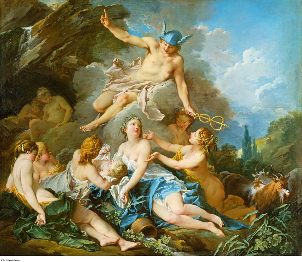 Boucher - Mercury confiding the Infant Bacchus to the Nymphs, c. 1732 - 1734