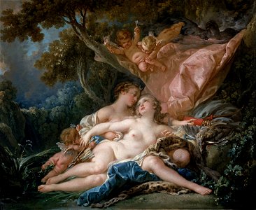 François Boucher - La Nymphe Callisto, séduite par Jupiter sous les traits de Diane (1759)FXD