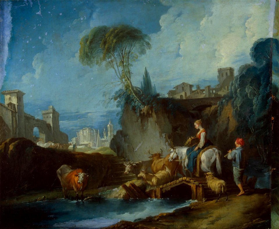 François Boucher - Crossing the Bridge - WGA2903