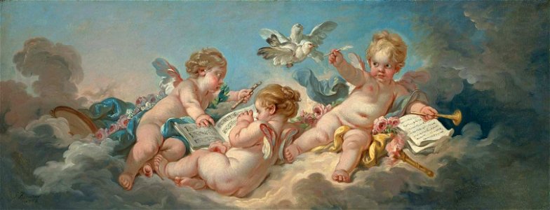 Boucher - Putti making music, 1768