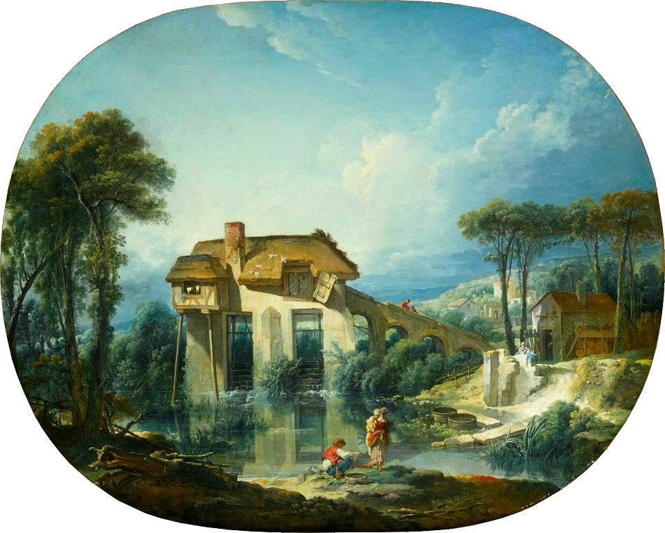 'The Mill of Quiquengrogne at Charenton' by François Boucher