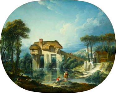'The Mill of Quiquengrogne at Charenton' by François Boucher