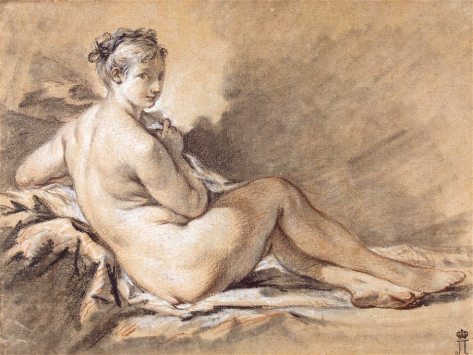 Boucher - Study of a Female Nude, 1740