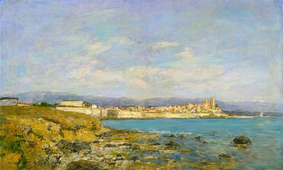 Eugène Boudin - Voir d'Antibes au coucher du soleil