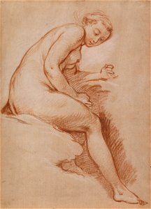 Boucher - Seated Female Nude, ca. 1738