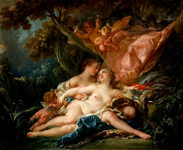 François Boucher - La Nymphe Callisto, séduite par Jupiter sous les traits de Diane (1759)
