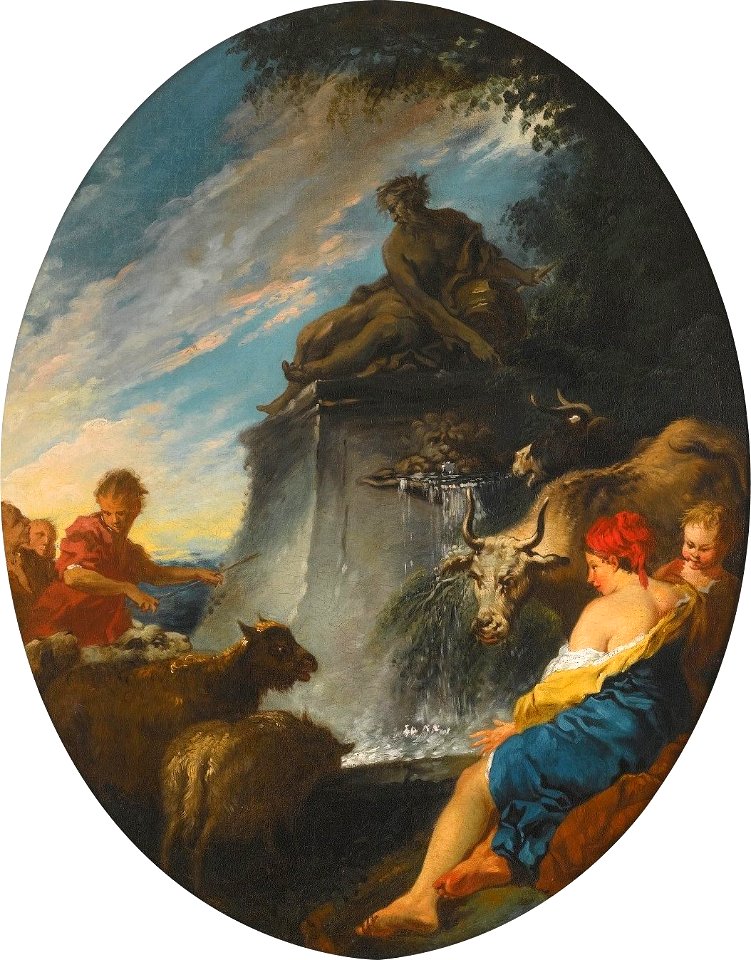 'Shepherds at a Fountain' by François Boucher
