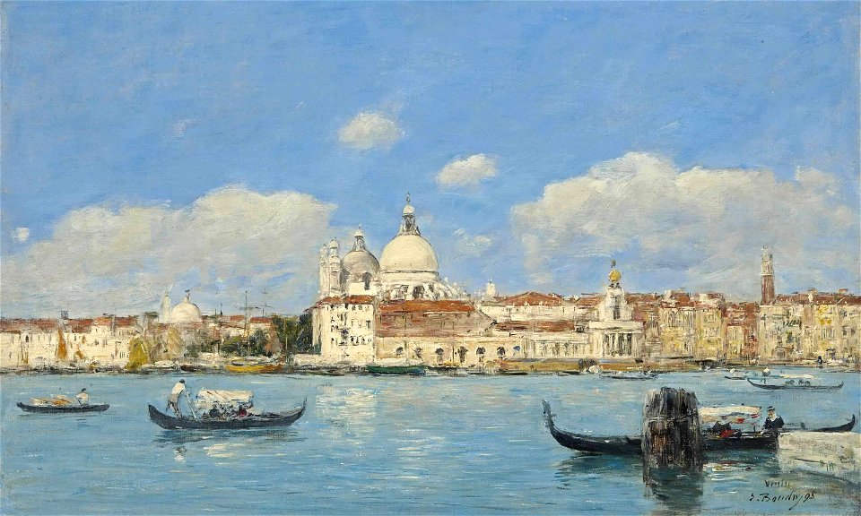 Eugène Boudin - Venise, la Salute, la Douane et le début du Grand Canal