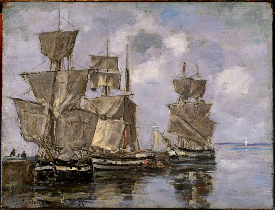 Boudin, Eugène, Navires dans le Port à Honfleur, 1856