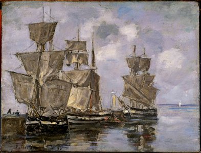 Boudin, Eugène, Navires dans le Port à Honfleur, 1856