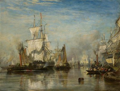 Samuel Bough - Shipping in the pool of London (1859)