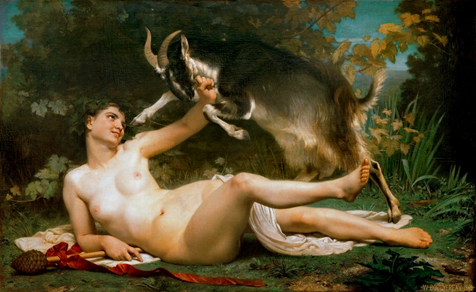 Bouguereau - Bacchante lutinant une chevre, 1862