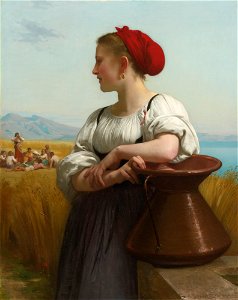 William-Adolphe Bouguereau - Moissonneuse (1868). Free illustration for personal and commercial use.