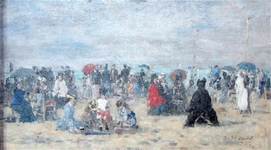 Boudin, Eugene - En la playa de Trouville -osm MMBAV fRF 04