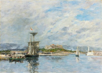 Eugène Boudin - Vue du part d'Antibes. Le quai, le matin
