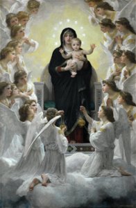 La Vierge aux anges-William Bouguereau. Free illustration for personal and commercial use.