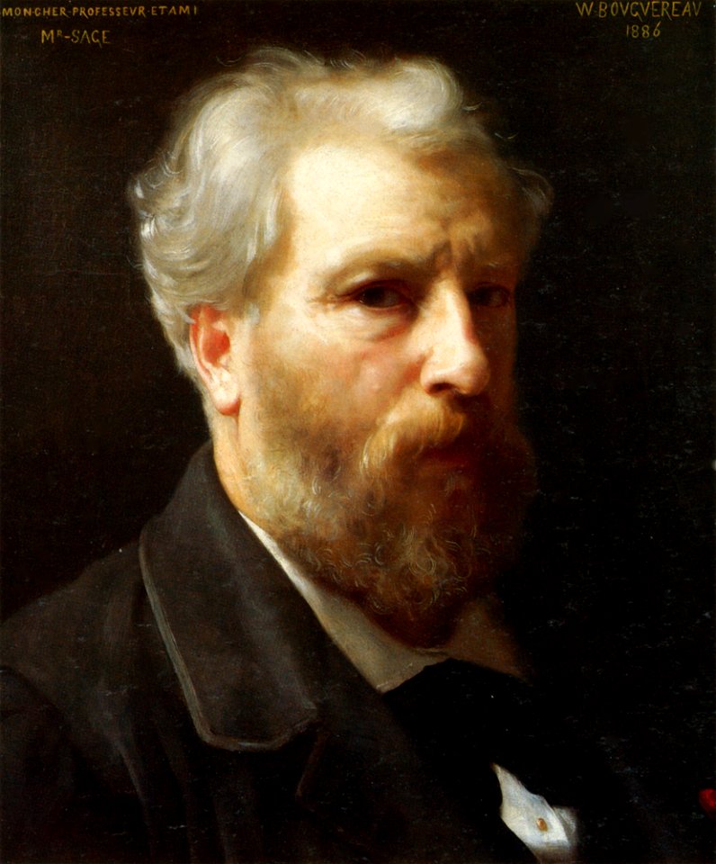William-Adolphe Bouguereau (1825-1905) - Self-Portrait Presented To M. Sage (1886)