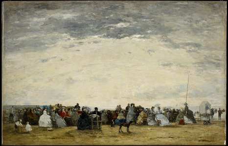 Eugène-Louis Boudin - Vacationers on the Beach at Trouville - 15.30 - Minneapolis Institute of Arts