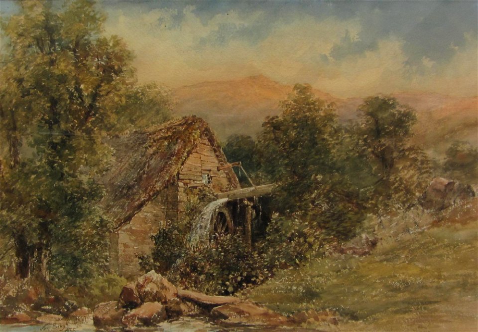 Samuel Bough - Upland water mill (1866)
