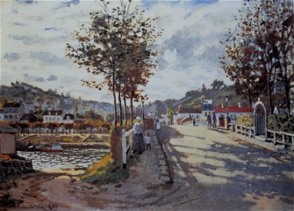 Bougival le pont Claude Monet 1869. Free illustration for personal and commercial use.