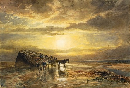 Samuel Bough - Loading the catch on the Berwick coast