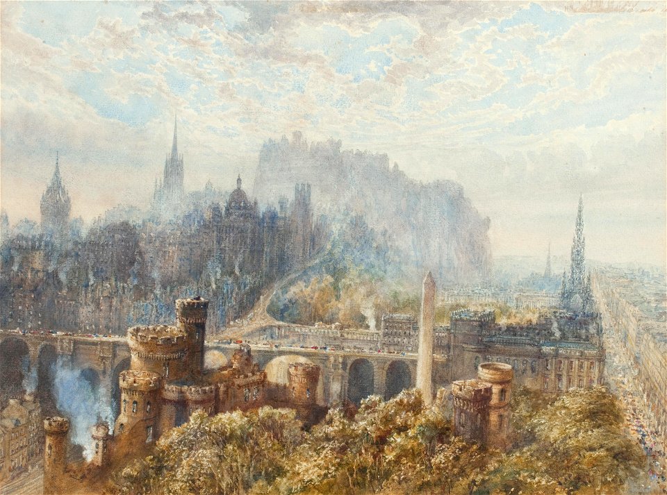 Samuel Bough - Edinburgh from Calton Hill