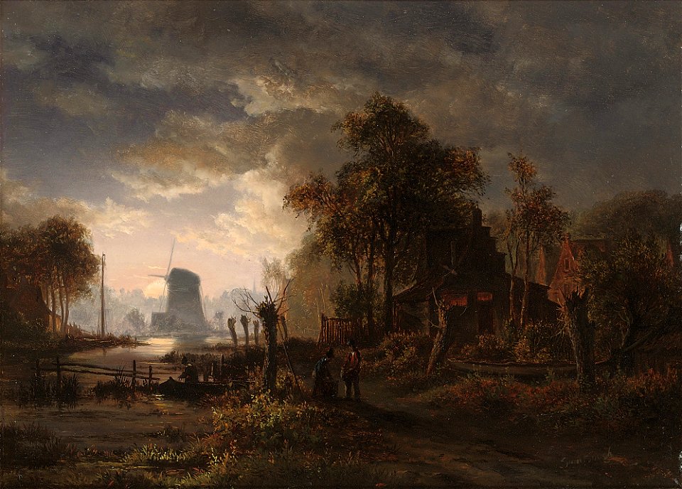 Samuel Bough - Fishing at sunset