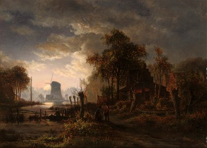 Samuel Bough - Fishing at sunset