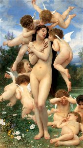 William-Adolphe Bouguereau (1825-1905) - Return of Spring (1886). Free illustration for personal and commercial use.