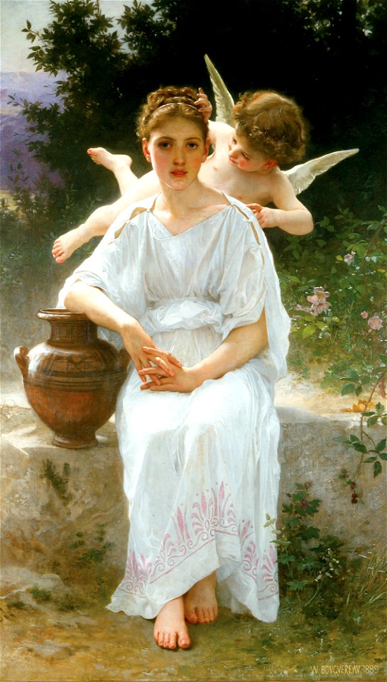 William-Adolphe Bouguereau (1825-1905) - Whisperings of Love (1889)