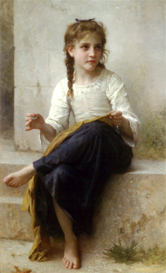 William-Adolphe Bouguereau (1825-1905) - Sewing (1898) Edit 2