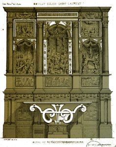 Bouilly autel et retable stat monum Aube 01049